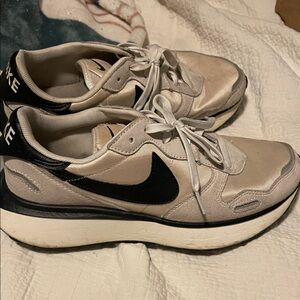 Nike Cream and Black Running Shoes